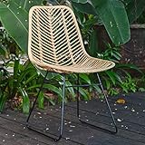 Casa Moro Rattan-Stuhl Valencia Natur aus Naturrattan handgeflochten | Premium Qualität Vintage Korb-Stuhl | Retro-Stuhl für Küche Garten Terrasse Esszimmer | IDSN41