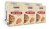 Explore Cuisine Bio Penne aus roten Linsen – Glutenfreie Nudeln aus Linsenmehl, pflanzliche Protein Pasta ohne Zusatzstoffe, ideal bei Zöliakie, vegan, 6x 250g