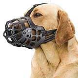 Ownpets Maulkorb Hund, Maulkorb für Große Hunde, Maulkorb Schäferhund, Maulkorb Mittlere Hunde, Silicone Dog Muzzle, Schwarz, XL