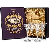 Kristall Sherry, Dessertwein, Likör, Süßer Port Gläser | 4er Set | Professionelle 110 ml Sherrygläser mit Stiel für Verkostung Aromatischen Spirituosen | Spülmaschinenfest Bleifrei Kristallglas