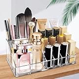 Ubitree Kosmetik Organizer, Lippenstiftständer mit 16 Fächern für Lippenstift Schminkpinsel Eyeliner Nagelgel Parfüm, Acryl Kosmetikvitrine für Badezimmer, Schlafzimmer Waschtische, Büro Schreibtisch