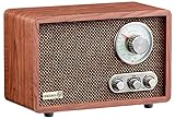 Nostalgie Kompaktanlage | Radio Holz mit Bluetooth | USB | SD Karten Slot | FM/AM | Musikanlage Retro Style | Stereoanlage | Küchenradio | Nostalgie Vintage Radio