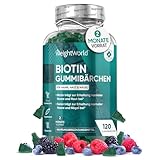 Biotin Gummibärchen 5000μg - Vitamin C & E für Haut, Haare, Nägel & Bart - 120 Gummies - Mit Folsäure, Selen, Jod, Vitamin A, B9, B12, B5 für Haarwachstum - Vitamin B7 (D-Biotin) - WeightWorld