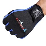 TIKATARER Tauchhandschuhe, 1 Paar Neopren-Handschuhe, Tauchhandschuhe, Fünf-Finger-Tauchhandschuhe, Segelhandschuhe Zum Schnorcheln, Kajakfahren, Surfen (L)