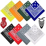 8 Stück Bandana Damen,Haartuch Damen Zum Binden,Haartücher Damen,Bandana Tuch,Paisley Muster,Tuch Nickitücher,Headwear Haar Schal Ansatz Handgelenk Kopf Biker,55 x 55 cm