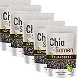 NATURACEREAL Premium Chia Samen 5x 1 kg. - | Vegan, naturbelassen und ohne Gentechnik | In Deutschland geprüfte Qualität | Proteine, Omega 3 und Ballaststoffe |