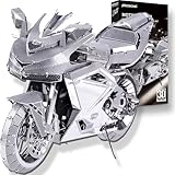 piececool 3D Puzzle Metall Motorradmodell Motorrad, 3D Metall Puzzle für 340 Edelstahl, Ganzes Metall, 1:1 Wiederherstellen Sammlung, Geburtstagsgeschenk, Modellbausatz Erwachsene, 72 Teile