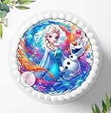 Tortenbild, Zuckerbild kompatibel mit Frozen, Essbares Foto für Torten, Tortenbild zum Geburtstag, Tortenaufleger Ø 20cm - 1741z