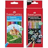 FABER-CASTELL 205218 - Buntstifte Set 22-teilig, mit Basic und Metallic Farben, bruchsicher, Sechskant, für Kinder und Erwachsene