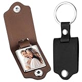 2 Stück Schlüsselanhänger Personalisierte Schlüsselanhänger Foto, Leder Schlüsselanhänger mit Bild & Schlüsselring, Schlüsselanhänger mit Gravur, Schlüssel Anhänger Geschenke für Freundin Partner