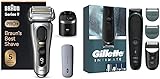 Braun Series 9 Pro+ Rasierer Herren, Reinigungsstation, Rasierer-Ladeetui PowerCase, 60 Min Laufzeit, Made in Germany + Gillette Intimate Trimmer Herren für den Intimbereich, wasserdicht