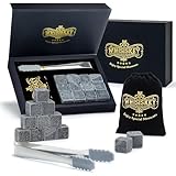 Whisiskey - Whisky Steine Set - Geschenke für Männer -12 Whiskey Steine & Zange - Whisky Zubehör - Eiswürfel Wiederverwendbar - Männergeschenke