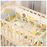 WXJHNYBS Bettumrandung Baby, Weich,Reine Baumwolle Gitterbett Schutz Umrandung mit Matratze und Kissen, Baby Cot Bumper für Kinderbett,C-100x58cm