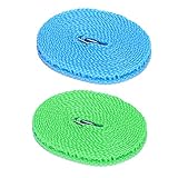 XINGSUI 2Pcs Winddichte Wäscheleine, Nylon-Wäscheleine, tragbare Reise-Wäscheleine, verwendet für Camping-Kleiderbügel im Innen- und Außenbereich (blau, grün, 5 m)