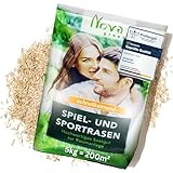 Rasensamen schnellkeimend 5kg = 200m² Sport und Spiel Herbst Premium | SEHR GUT getestet - trockenresistent | Ideal für Neuansaat und Nachsaat