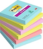 Post-it Super Sticky Notes, Cosmic Collection, 76 x 76 mm, 6 Blöcke à 90 Blatt