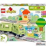 LEGO DUPLO Town Interaktive Abenteuer-Eisenbahn, Spielset mit Lichtern und Geräuschen für Rollenspiele, lässt Kleinkinder ab 2 Jahren Bahnstrecken Bauen, Lernspielzeug für Vorschulkinder 10427