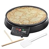 Russell Hobbs Crêpes Maker [Ø30cm, antihaftbeschichtete Platte, inkl. Teigverteiler & Wender] Fiesta Elektrogrill (für Crepes, Pancakes, Galettes & Burritos, Taccos, 1000W) Tischgrill 20920-56