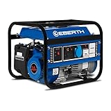 EBERTH 1000 Watt Notstromaggregat Stromerzeuger Stromaggregat mit 3 PS Benzinmotor, 4-Takt, luftgekühlt, 1x 230V, 1x 12V, Seilzugstart, Voltmeter, Tankanzeige, Überlastschalter, tragbar 21 kg Gewicht