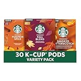 Starbucks K-Cup Kaffeepads, Herbstbündel, mittelgerösteter und natürlich aromatisierter Kaffee für Keurig-Kaffeemaschinen, 100% Arabica, limitierte Auflage, 3 Boxen (insgesamt 30 Kapseln)