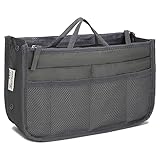 YUEMING Handtaschen Organiser, Taschenorganizer für Frauen Kosmetikorganizer 13 Taschen Erweiterbar Liner Bag Pouch Reißverschluss Tote Organizer Wickeltasche Reisetasche mit Griff, 28x18x10cm