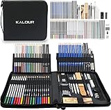 82er-Pack Zeichnungsskizzen-Bleistift-Set, Premium-Skizzen-Kunstzubehör für Künstler, einschließlich Bunt-, Aquarell-, Metallic- und Pastellstiften, Zeichenset für Erwachsene, Teenager, Anfänger