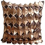 The HomeCentric Entwerfer Rost Werfen Kissen Decken, 3D Metallic Werfen Kissen Decken, 50x50 cm Wurfkissenbezug, Zeitgenossisch Zierkissen Abdecken, Platz Kunstleder Kissenbezuge - Copper Age