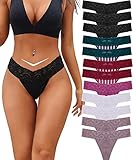 BeReady Baumwolle String Tanga Damen Spitze Unterhosen Frauen V-Waist Atmungsaktiv Unterhosen Damen Baumwolle Mehrpack