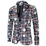 sutelang lurryly Blazers Herren Blazer, Blumendruck, Slim Fit, ein Knopf, Smoking-Knopf, Sakko, lässig, Blazer, Anzug, Herren, Jacke, Blazer, Slim Fit, bedruckt mit Blumen, Hochzeit, violett, M