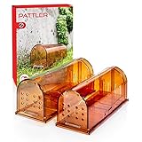 PATTLER® - XXL Mäusefalle lebend - 2er-Set | extra große Lebendfalle | tierfreundlich Mäuse, Ratten oder Kleintiere fangen - mit Luftlöchern | Einfache Aufstellung im Haus, Garage oder Garten