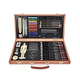 FLOWood 58 Stück Bleistift Zeichnen Set, Skizzierstifte Set und Zeichnen Professionelle Art Set mit Hochwertiger Malkoffer, Zeichnen für Anfänger, Künstler, Kinder (Art Set Box)