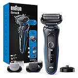 Braun Series 5cs Rasierer Herren, Elektrorasierer für Haarentfernung mit 3 flexiblen Klingen, Barttrimmer & Bodygroomer, Ladestand, 50 Min Laufzeit, Wet&Dry, EasyClick Funktion, 50-B4650cs