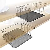 KD Essentials 2× Unterregal und Aufbewahrungskorb, Mesh-Design – Allround-Organizer & praktischer Hängekorb für Küche & Vorrats-Schrank (hygienisch zu reinigen) und Büro, aus Metall für Regalböden