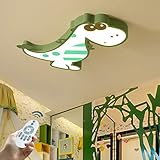 LED Dinosaurier Deckenleuchte Junge Schlafzimmer Deckenlampe Moderne Innendekoration Kronleuchter Kindergarten Leuchten Dimmbare Deckenlicht Kreative Wohnzimmer Schlafzimmer Kinderzimm,48cm/green…