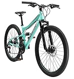 BIKESTAR Fully Mountainbike Shimano 21 Gang Schaltung, Scheibenbremse 26 Zoll Reifen | 15 Zoll Rahmen MTB Vollgefedert | Mint