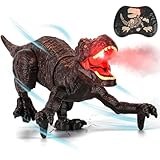 Sootouo Ferngesteuerte Dinosaurier Spielzeug, 2.4Ghz RC Dino mit Gehen, Brüllen,Sprühen, Kinderspielzeug Elektronik Tier Weihnachten Geburtstag Geschenk für Kinder Jungen Mädchen Teenager