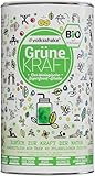 BIO Grüne Kraft | Smoothiepulver | 400g | DE-ÖKO-006 | KEINE FÜLLSTOFFE wie Erbsenprotein | Über 40 Superfoods wie Weizengras, Ashwagandha, Gerstengras | Premiumqualität vom Bodensee | Made in Germany