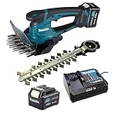 Makita UM600DSMEX Akku-Gras-Strauchschere 12V max, 4,0 Ah, 2 Akkus BL1041B, Ladegerät DC10SB, inklusive Schnittgutsammler