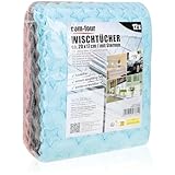 com-four® 12x Haushaltstücher mit Stern Design - extrem saugfähige und strapazierbare Reinigungstücher - Wiederverwendbare Allzweck-Wischtücher (1bunt - Stern Design - 12 Stück)