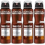 4 er Pack MEN EXPERT Deospray Barber Club Deodorant Deo 4 x 150 ml