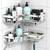 Kegii Duschablage Ecke, Duschregal ohne Bohren Edelstahl, Badezimmer Regal, Shampoo Halterung für Dusche