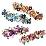 4TLG Farbenfrohe altmodische Blumen Design Metall französische Haarspangen Accessoires Frauen Mädchen