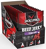 Jack Links Beef Jerky Teriyaki – 12er Pack (12 x 70 g) – Proteinreiches Trockenfleisch vom Rind – Getrocknetes High Protein Dörrfleisch