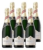 Henkell Sekt Brut (6 x 0,75 l) - Feinperliger Sektgenuss, elegante Cuvée aus den beliebtesten Rebsorten wie Chardonnay, fruchtig-frischer Geschmack, VEGAN