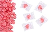 Herzbonbons Kirsche im Flowpack, Bonbons einzeln verpackt, ca. 140 Stück, perfektes Gastgeschenk für Hochzeiten, taufe und Geburtstag, Valentinstag, Muttertag, Messe Giveaway