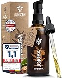 Heldengrün® BIO Jojobaöl [GOLD ESSENCE] Zertifizierte Naturkosmetik für Gesicht, Haare & Nägel - 100% reines Gesichtsöl - Jojobaöl Haare - Jojoba Oil