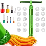 SZXMDKH Tonpressen Clay Handwerk, Edelstahl Zuckerpaste Extruder, Fondant Presse mit 20 Formen, Dekoration Werkzeug Backen Baking Tool