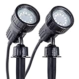 B.K.Licht - 2er Set LED Gartenstrahler außen mit Erdspieß u. Wandhalterung, schwenkbar, warmweiß, Außenlampe, Gartenbeleuchtung, Gartenlampen für draußen Außenleuchte, 10x19,5 cm, Schwarz