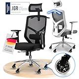 ELITESEATS Bürostuhl Ergonomisch Zertifiziert Schreibtischstuhl 4D Armlehnen | Büro Stuhl [Leise, Kratzerfreie Rollen] Home Office Chair 2D Lordosenstütze Ergonomischer Computerstuhl, Drehstuhl 150kg