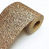 DHHOUSE Gold Glitzer Tapetenbordüre , Selbstklebend funkeln bordüre 13 cm x 5 meters (Gold)